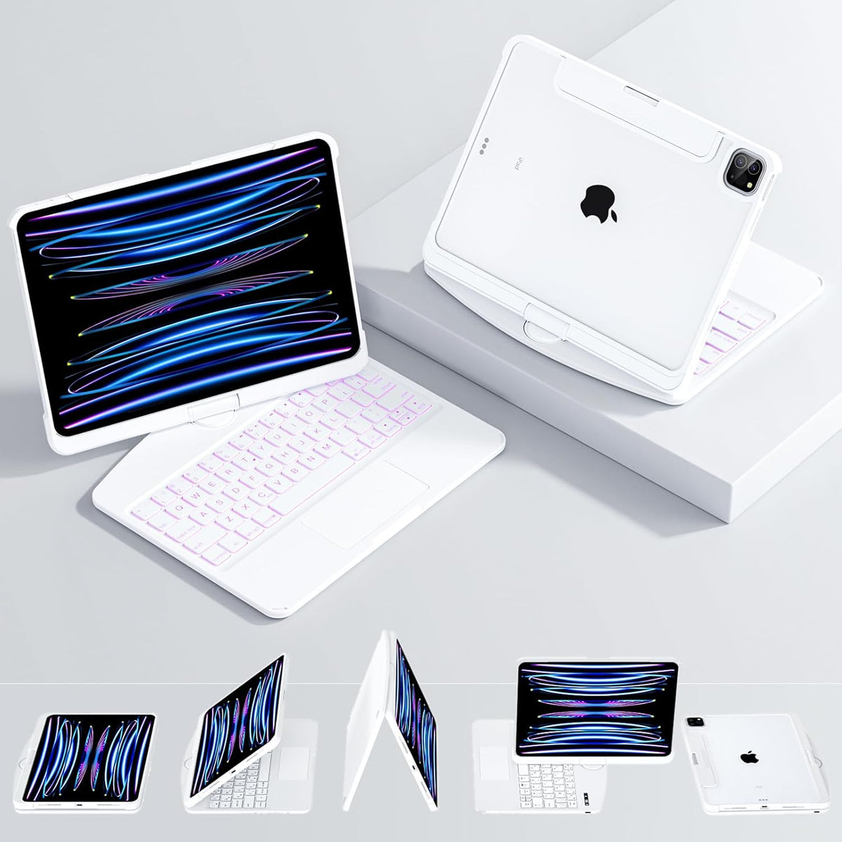 Transparent 360° iPad Keyboard Case