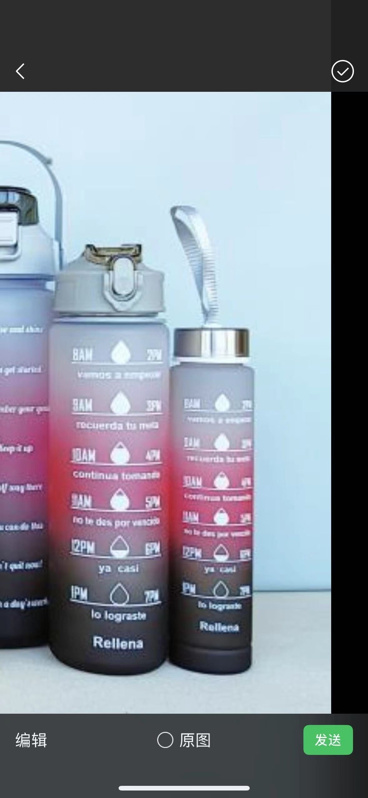 Sports Water Bottle with Time Markings Motivational Frosted Flip-Top Lid