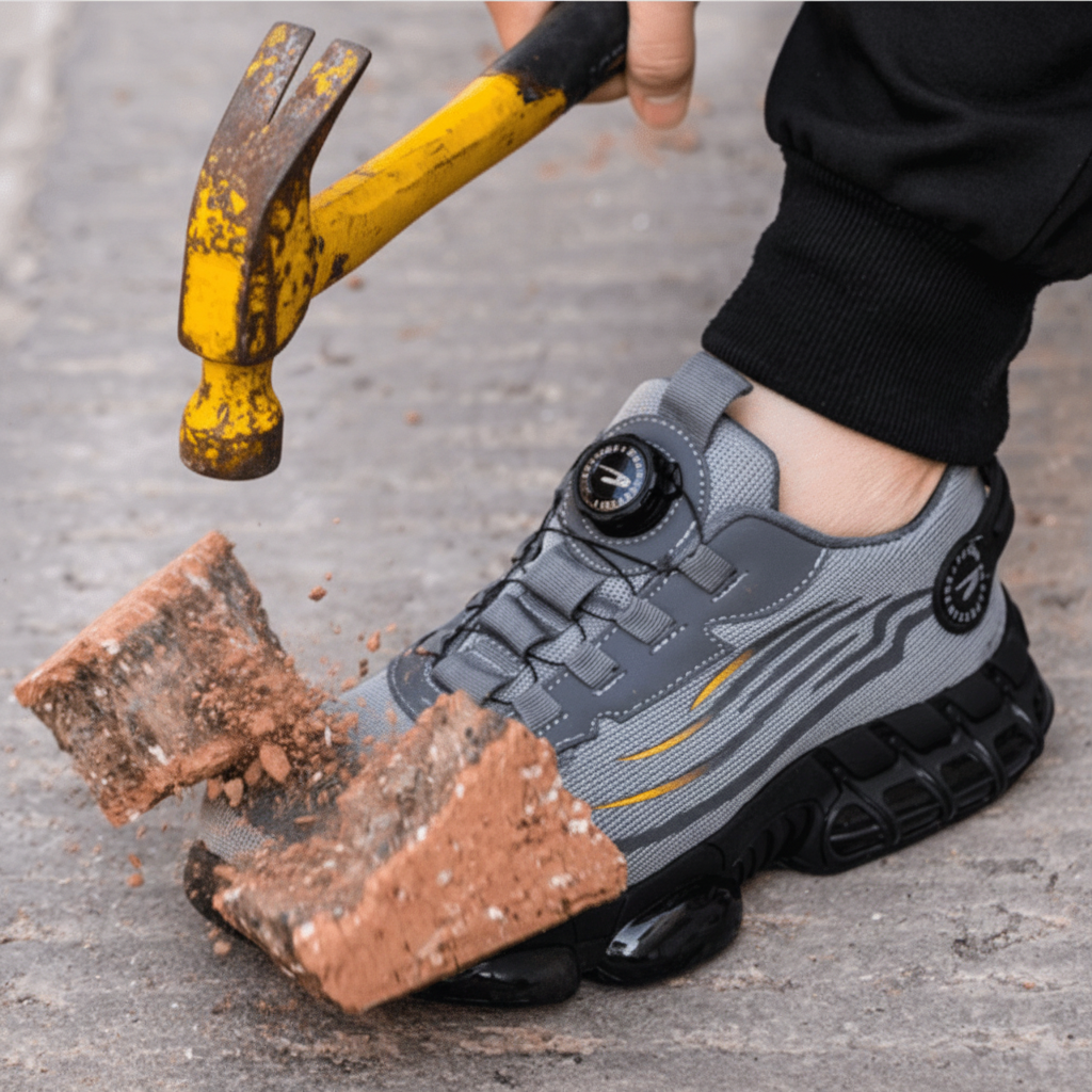 Steel Toe Shoes Lightweight Sneakers Breathable Mesh Slip Resistant Athletic