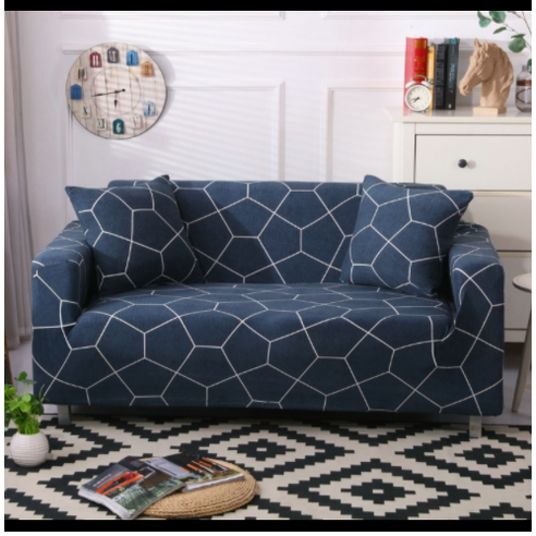 Stretch Sofa Cover Fitted Three Seater Slipcover with Elastic Design and Floral Print
