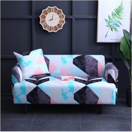 Stretch Sofa Cover with Elastic Slipcover and Matching Pillowcases for Pet Protection Protector