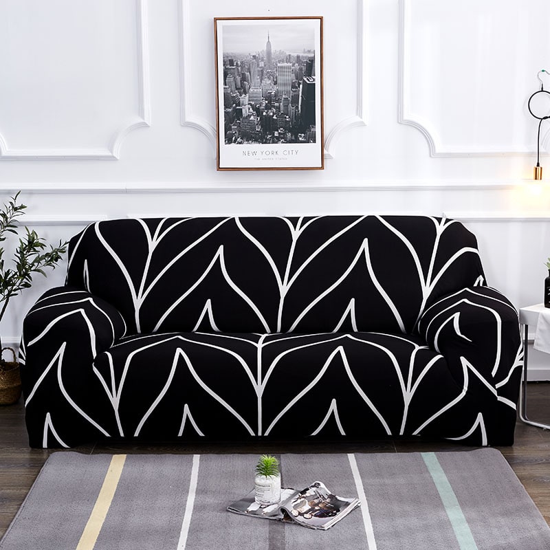 Stretch Sofa Cover with Elastic Slipcover and Matching Pillowcases for Pet Protection Protector