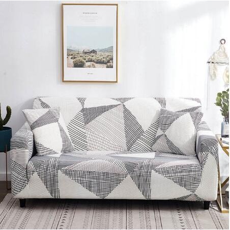 Stretch Sofa Cover with Elastic Slipcover and Matching Pillowcases for Pet Protection Protector