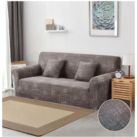 Stretch Sofa Cover with Elastic Slipcover and Matching Pillowcases for Pet Protection Protector