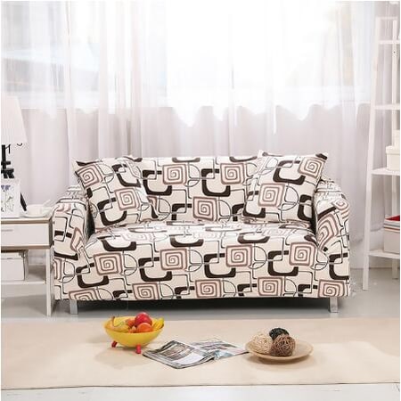 Stretch Sofa Cover with Elastic Slipcover and Matching Pillowcases for Pet Protection Protector
