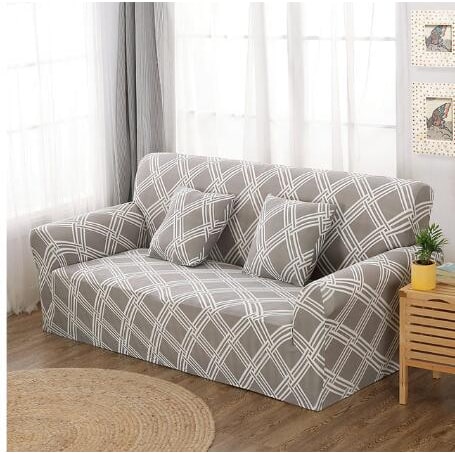 Stretch Sofa Cover with Elastic Slipcover and Matching Pillowcases for Pet Protection Protector