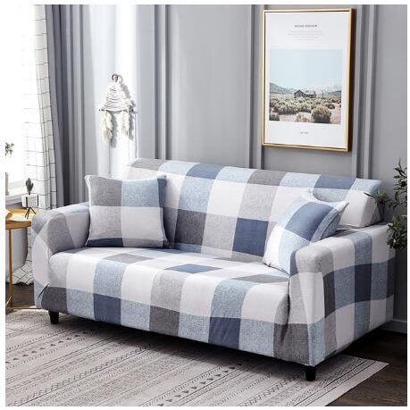 Stretch Sofa Cover with Elastic Slipcover and Matching Pillowcases for Pet Protection Protector