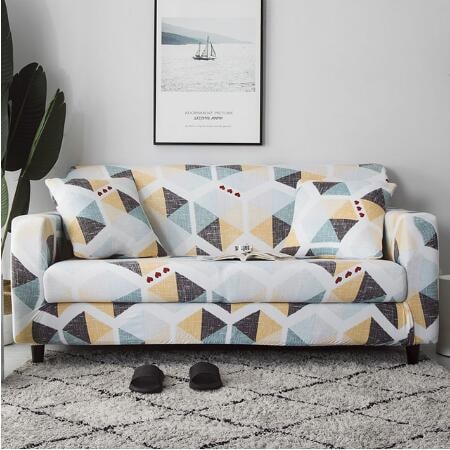 Stretch Sofa Cover with Elastic Slipcover and Matching Pillowcases for Pet Protection Protector