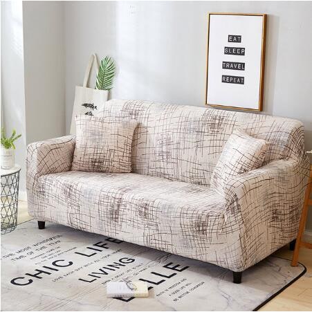 Stretch Sofa Cover with Elastic Slipcover and Matching Pillowcases for Pet Protection Protector