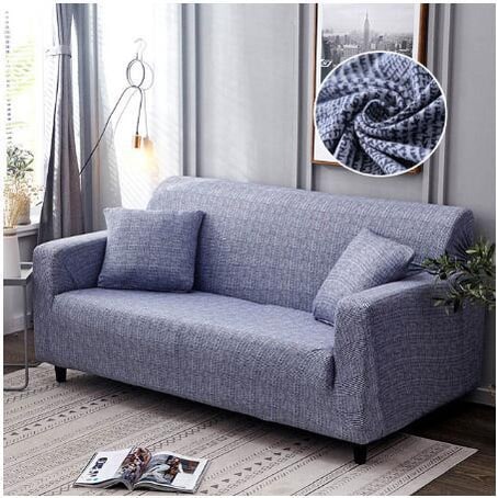 Stretch Sofa Cover with Elastic Slipcover and Matching Pillowcases for Pet Protection Protector