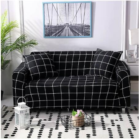 Stretch Sofa Cover with Elastic Slipcover and Matching Pillowcases for Pet Protection Protector