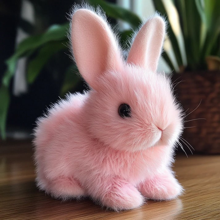 Stuffed Animal Bunny Plush Rabbit Toy Soft Faux Fur Realistic Gift