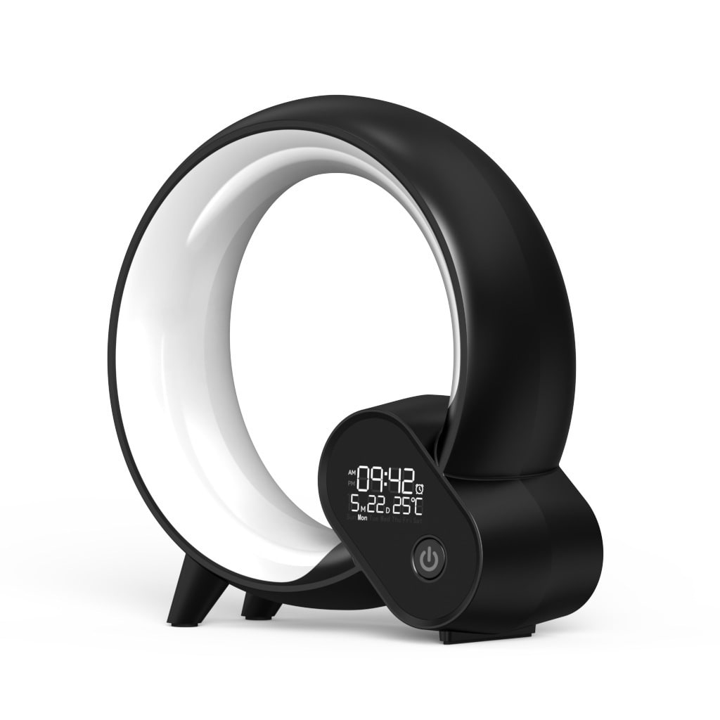 Sunrise Alarm Clock with Digital Display Rgb LED Light Ring and Smart App Control Analog