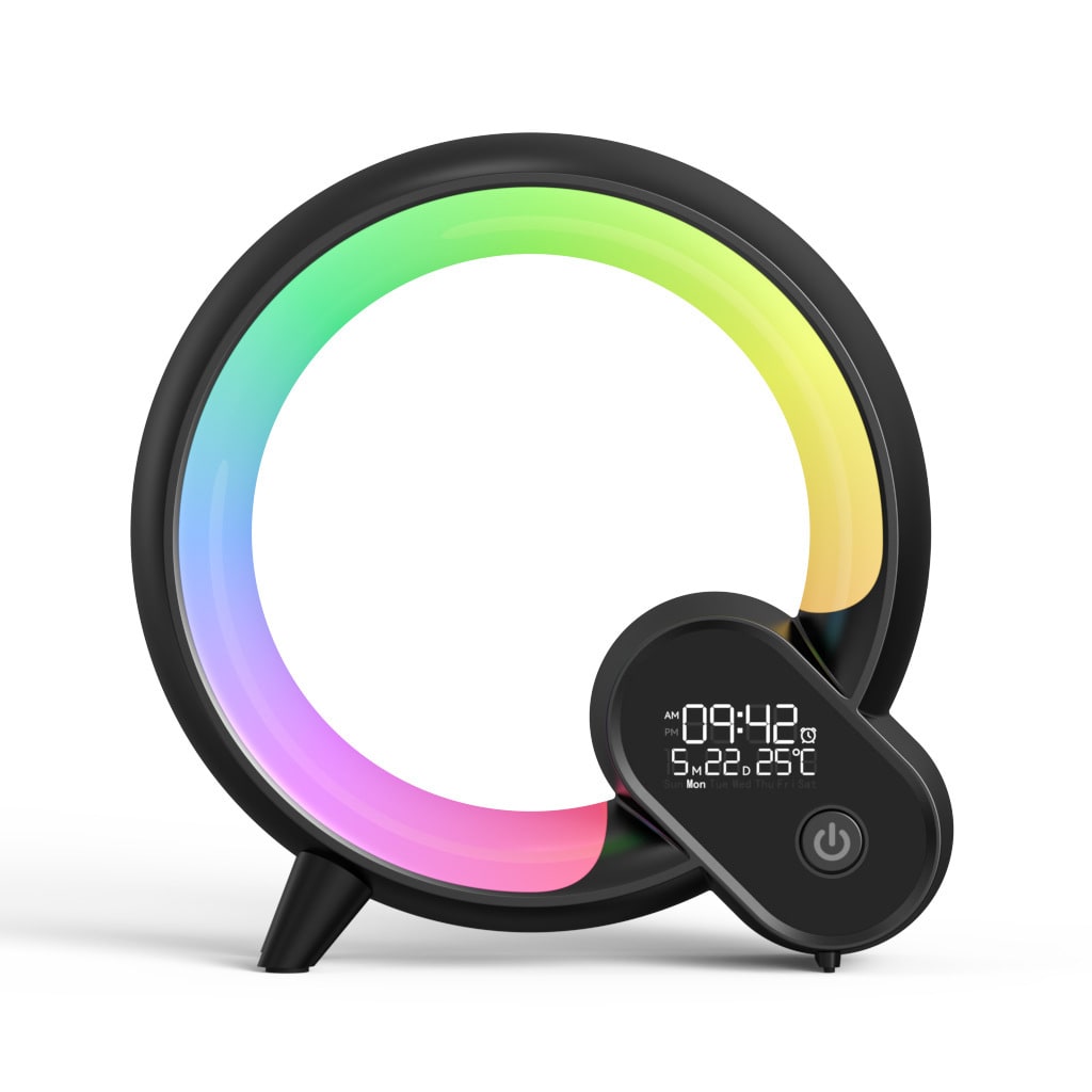 Sunrise Alarm Clock with Digital Display Rgb LED Light Ring and Smart App Control Analog