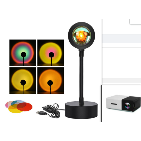 Sunset Lamp Projector LED Night Light with Adjustable Stand for Bedroom Star