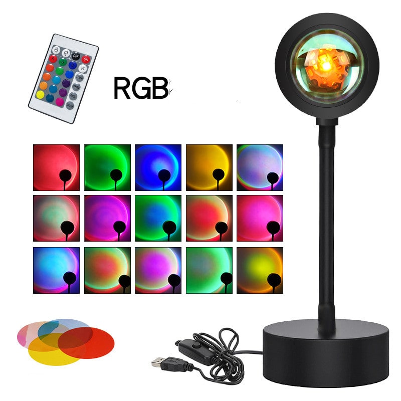 Sunset Lamp Projector LED Night Light with Adjustable Stand for Bedroom Star