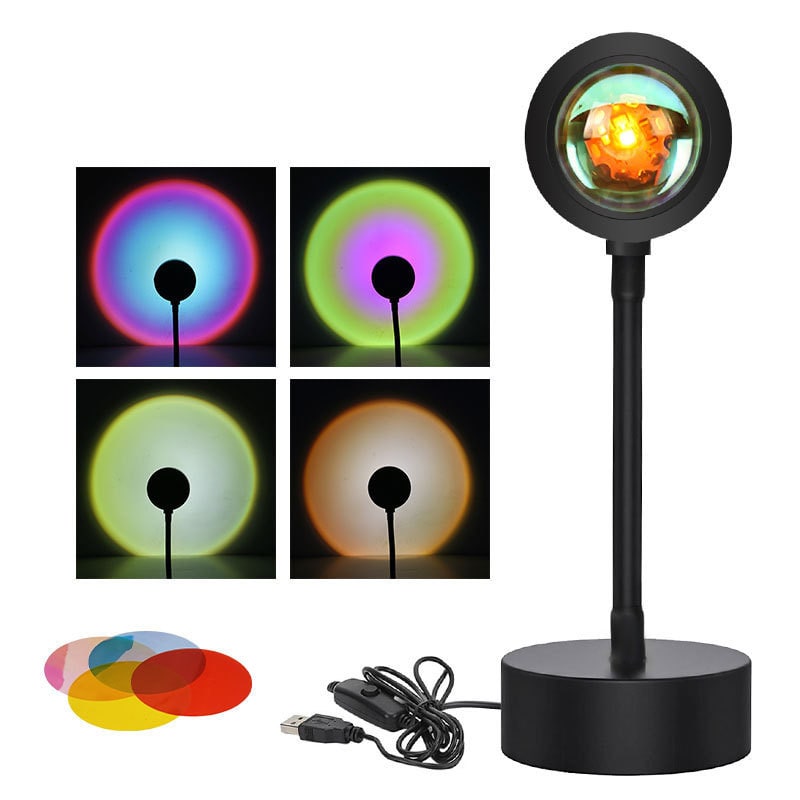 Sunset Lamp Projector LED Night Light with Adjustable Stand for Bedroom Star