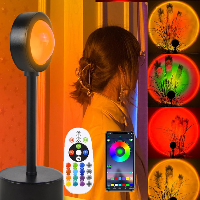 Sunset Lamp Projector LED Night Light with Adjustable Stand for Bedroom Star