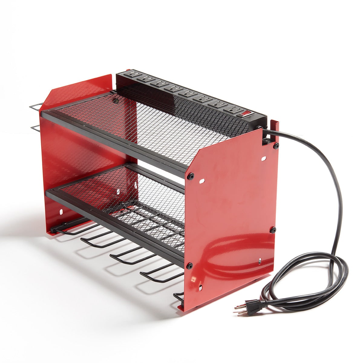 Surge Protected Power Strip Tool Organizer Wall Mounted Metal Eight Outlet Rack