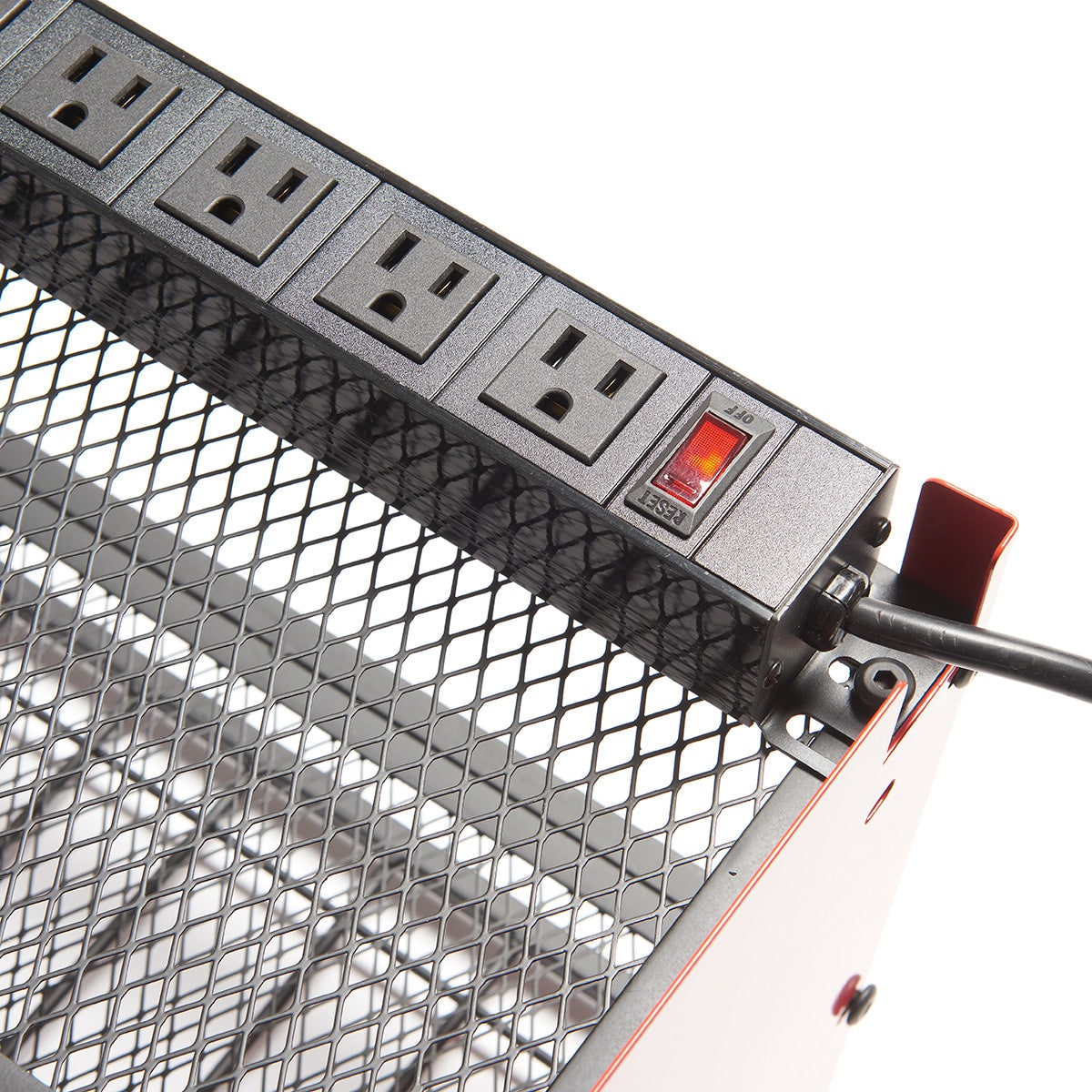 Surge Protected Power Strip Tool Organizer Wall Mounted Metal Eight Outlet Rack