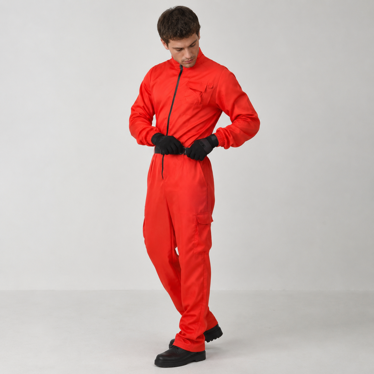 survival game Guard Costume Jumpsuit with Mask and Belt