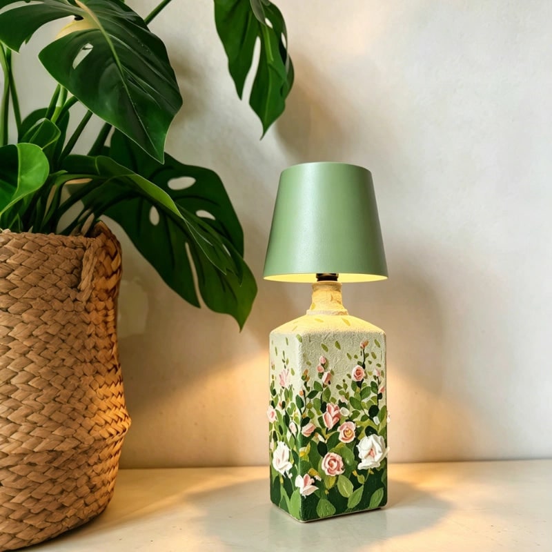 Table Lamp Cordless Bottle Rechargeable LED Metal Portable Design