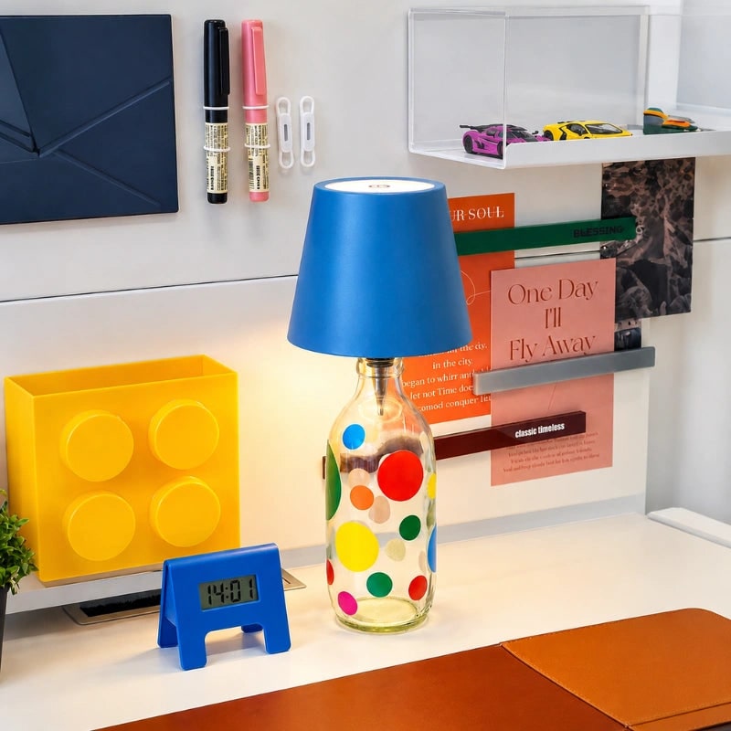 Table Lamp Cordless Bottle Rechargeable LED Metal Portable Design