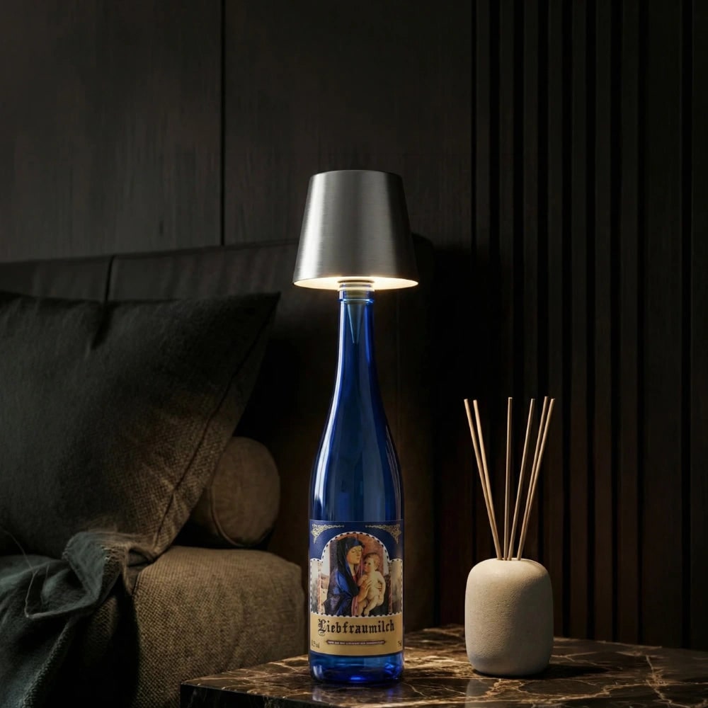 Table Lamp Cordless Bottle Rechargeable LED Metal Portable Design