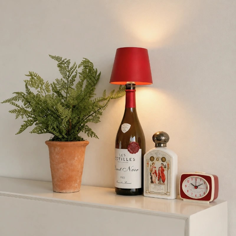 Table Lamp Cordless Bottle Rechargeable LED Metal Portable Design