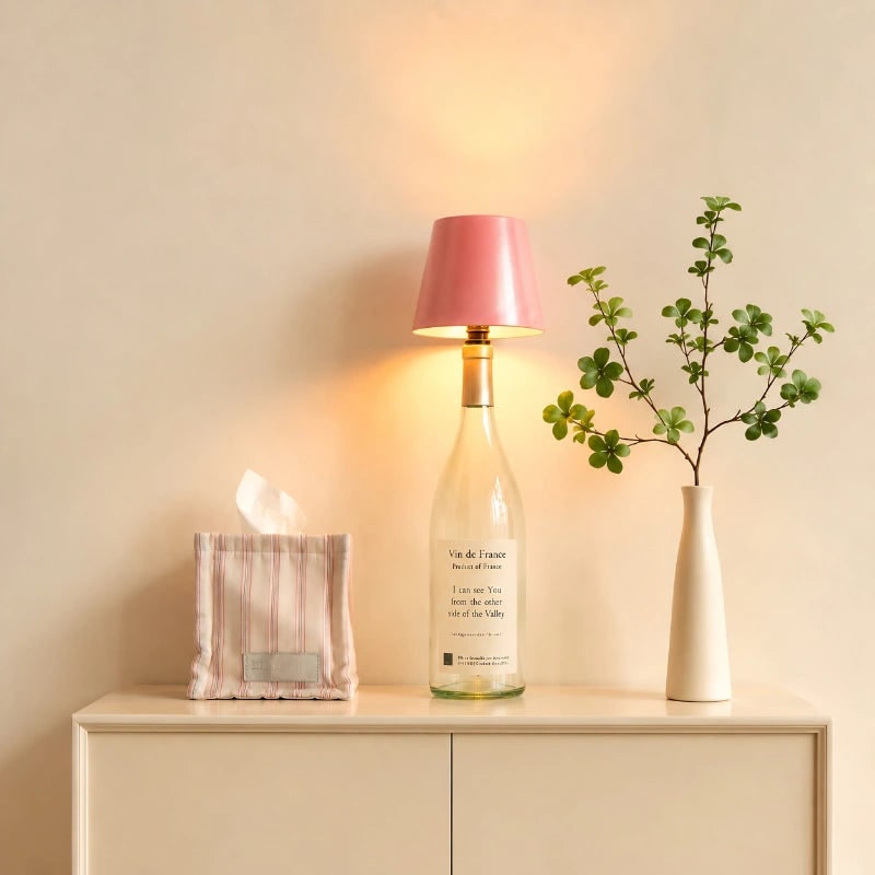 Table Lamp Cordless Bottle Rechargeable LED Metal Portable Design
