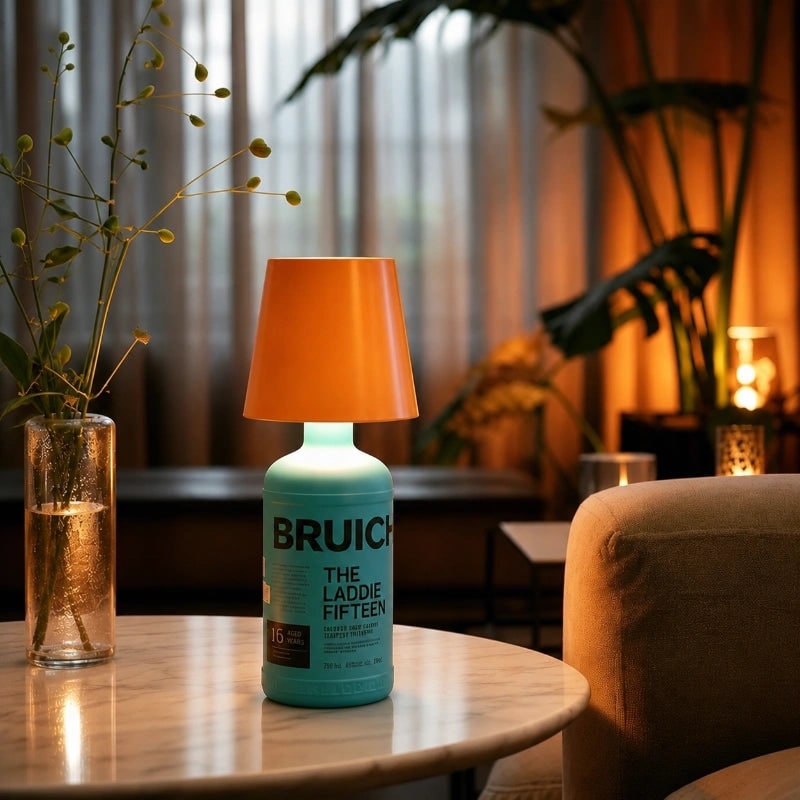 Table Lamp Cordless Bottle Rechargeable LED Metal Portable Design