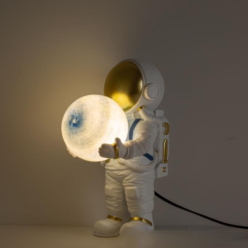 Table Lamp Mid Century Modern Touch Astronaut with Glowing Sphere for Bedroom Bedside Set Of 2