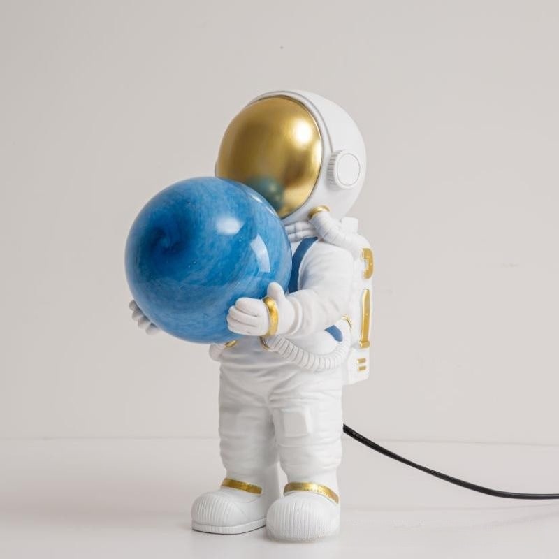 Table Lamp Mid Century Modern Touch Astronaut with Glowing Sphere for Bedroom Bedside Set Of 2