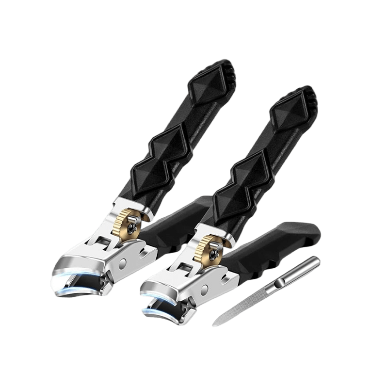 Thick Toenail Clippers Heavy Duty Stainless Steel Curved Blade Wide Jaw File