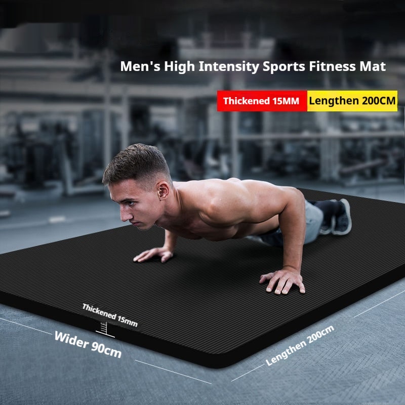 Thick Yoga and Exercise Mat with Cushioned Ribbed Texture for Fitness Pilates