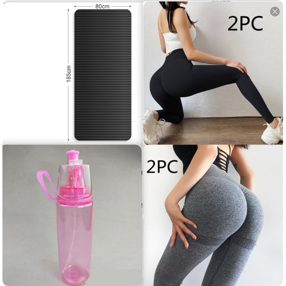 Thick Yoga and Exercise Mat with Cushioned Ribbed Texture for Fitness Pilates