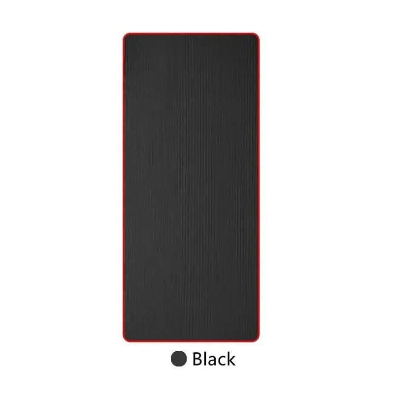 Thick Non-Slip Yoga Mat with Ribbed Surface and Fabric Border 10mm Cushioned Exercise