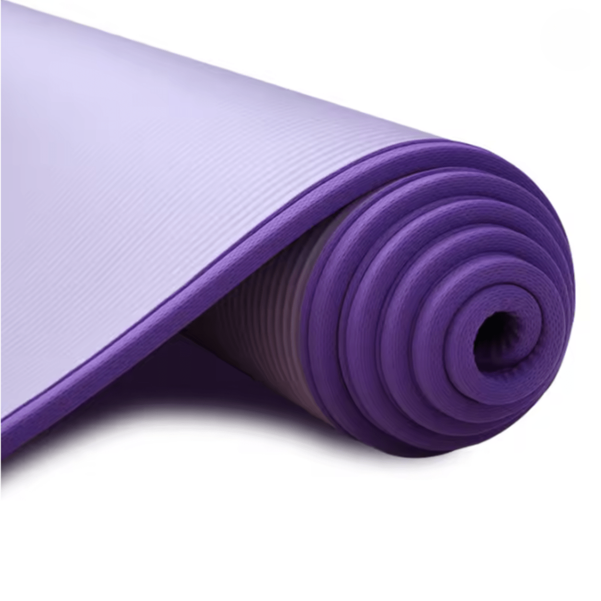 Thick Non-Slip Yoga Mat with Ribbed Surface and Fabric Border 10mm Cushioned Exercise