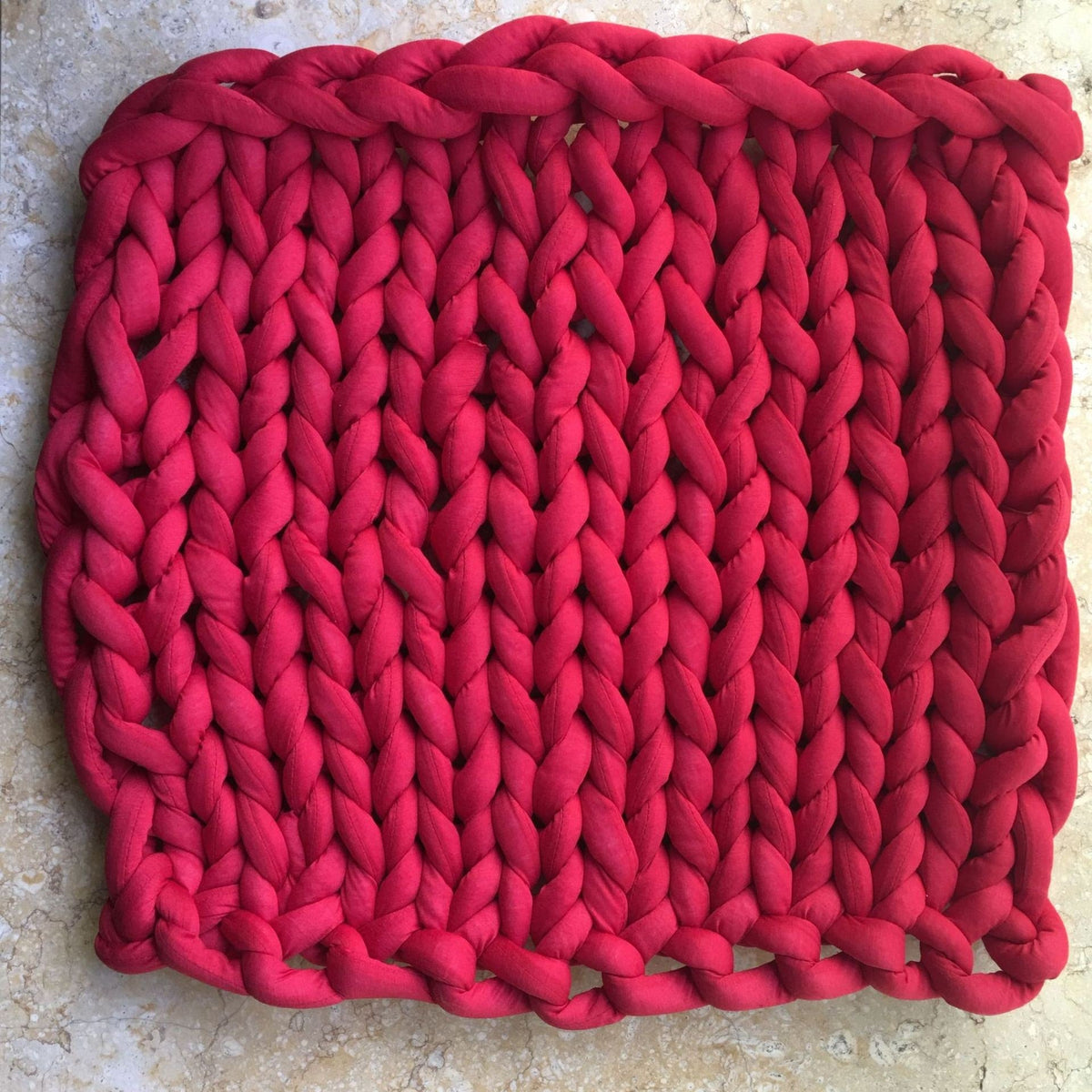 Throw Blanket Weighted Chunky Knit with Hand-Woven Texture and Braided Edges Woven