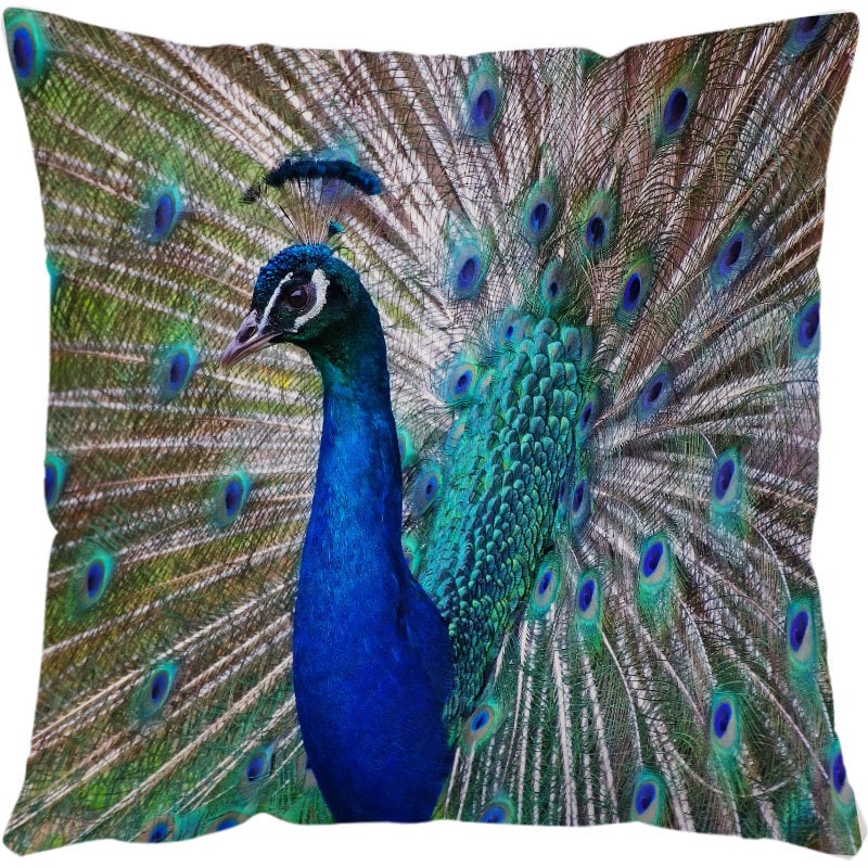 Throw Pillow Covers and Couch Cushion with Decorative Marine Life Prints Square Linen Set of 4