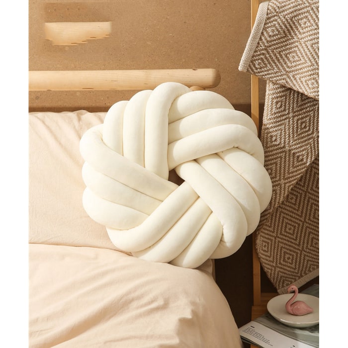 Throw Pillow Knot Soft Plush Velvet Knotted Ball Decorative Cushion Covers