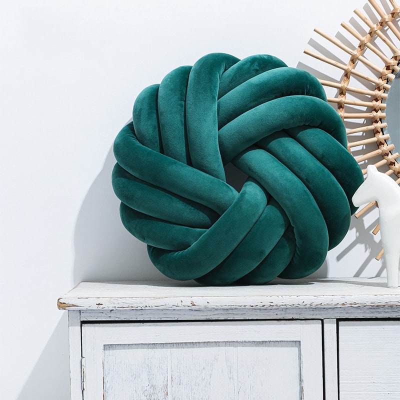Throw Pillow Knot Soft Plush Velvet Knotted Ball Decorative Cushion Covers