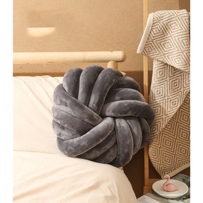 Throw Pillow Knot Soft Plush Velvet Knotted Ball Decorative Cushion Covers