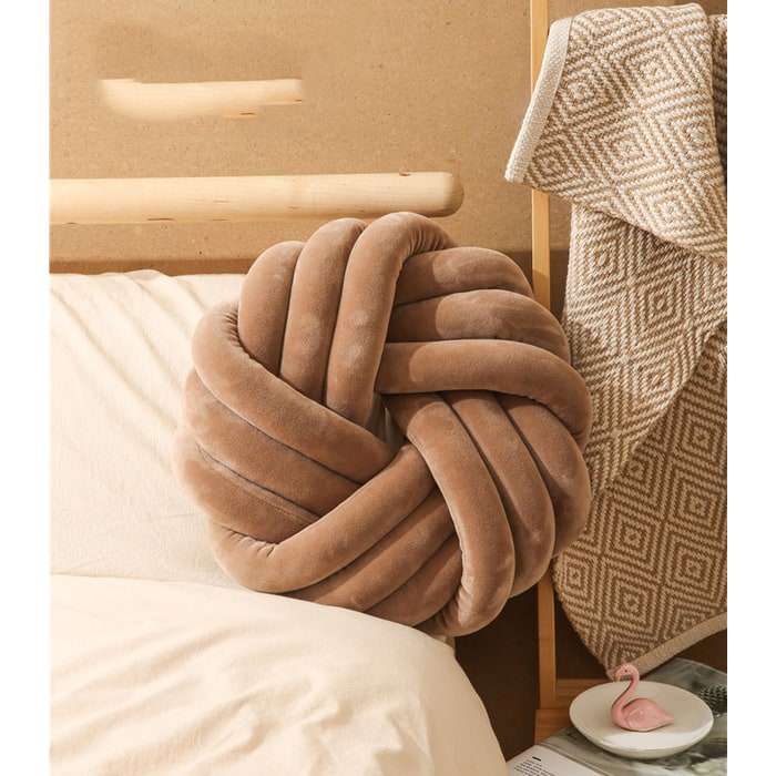 Throw Pillow Knot Soft Plush Velvet Knotted Ball Decorative Cushion Covers
