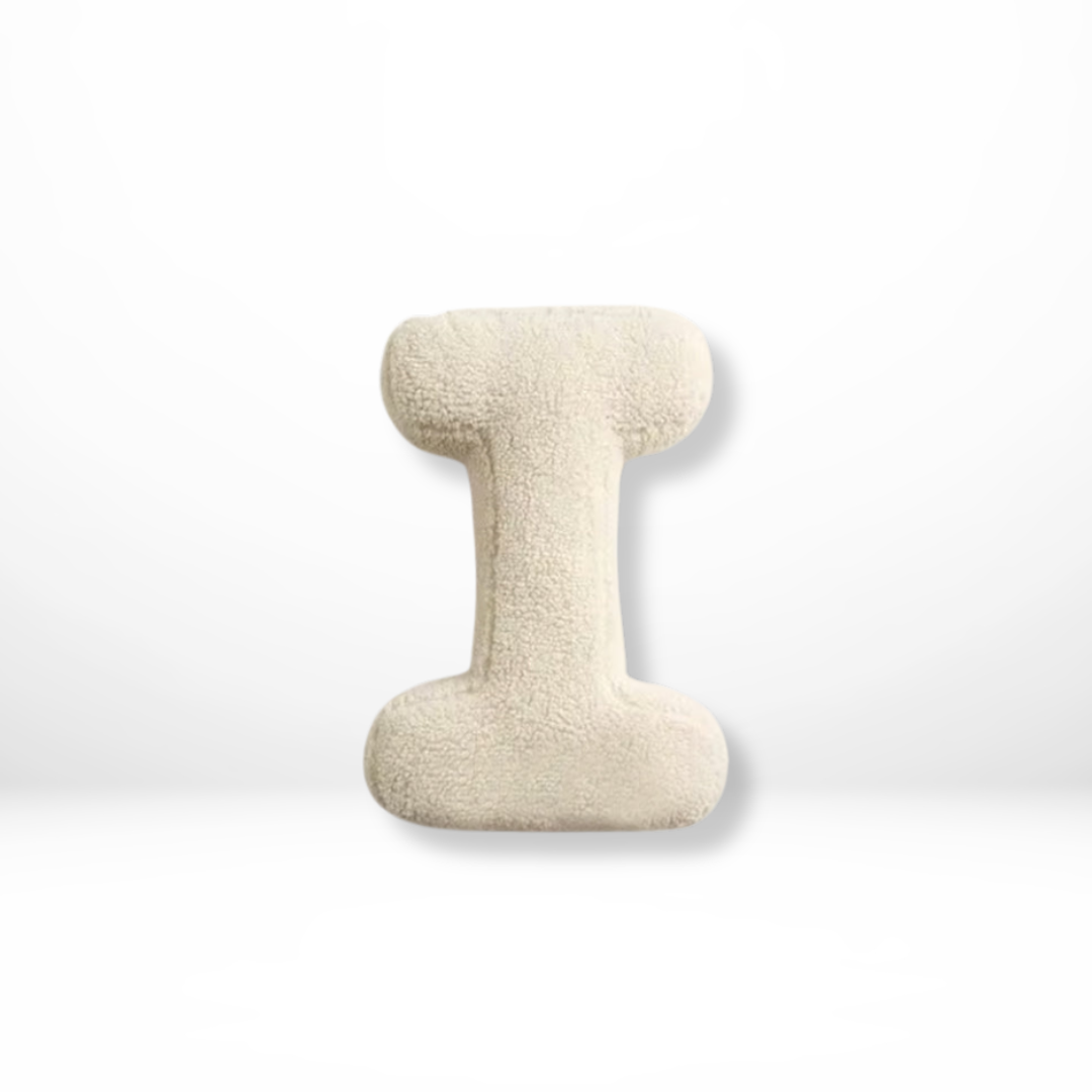Alphabet Letter Throw Pillow with Sherpa Fabric and Plush Stuffed Design Personalized