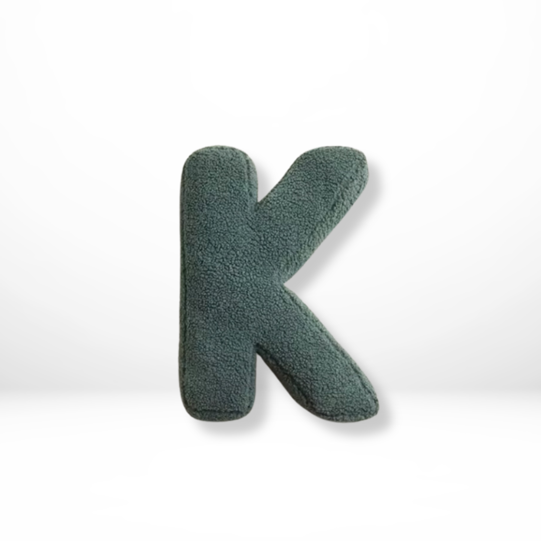 Alphabet Letter Throw Pillow with Sherpa Fabric and Plush Stuffed Design Personalized