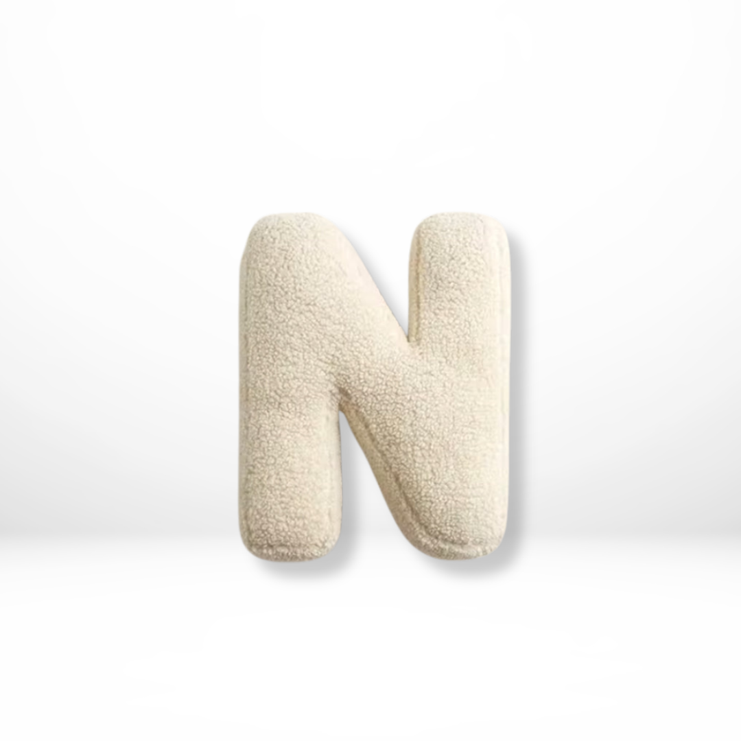 Alphabet Letter Throw Pillow with Sherpa Fabric and Plush Stuffed Design Personalized