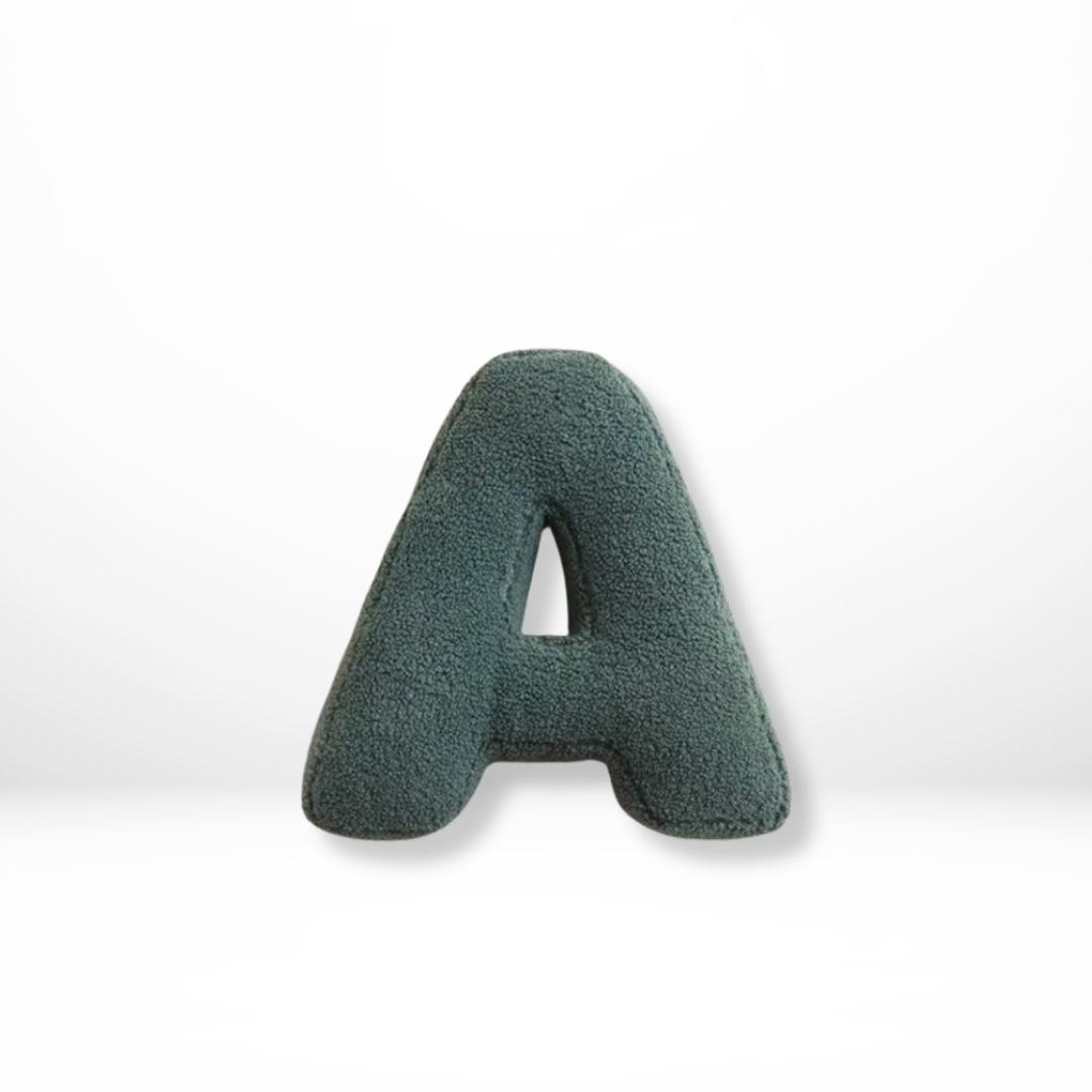 Alphabet Letter Throw Pillow with Sherpa Fabric and Plush Stuffed Design Personalized