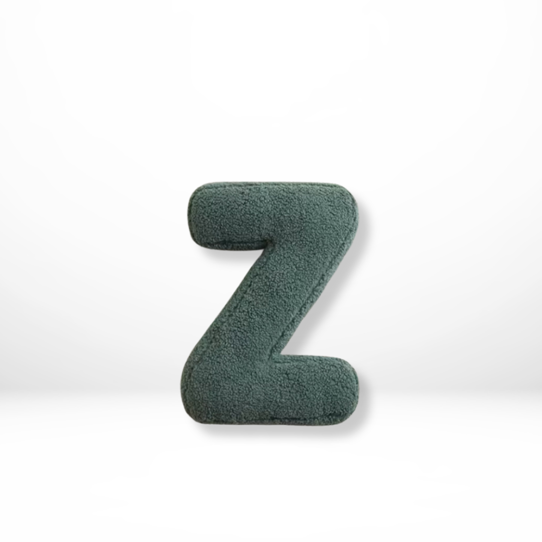 Alphabet Letter Throw Pillow with Sherpa Fabric and Plush Stuffed Design Personalized