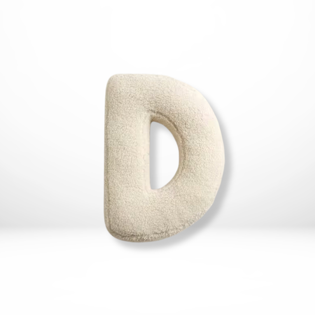 Alphabet Letter Throw Pillow with Sherpa Fabric and Plush Stuffed Design Personalized